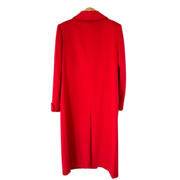 Stunning Alorna By Forstmann Vintage Red Long Wool Coat Overcoat Union Made USA - Picture 10 of 16